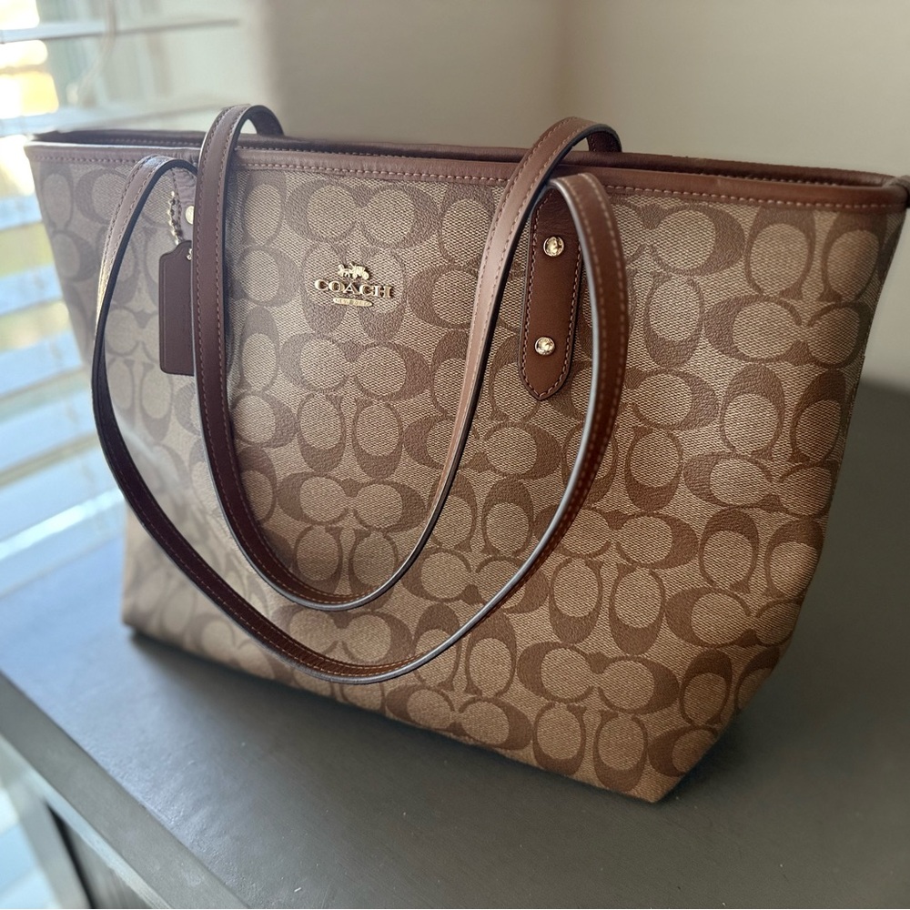 Coach Brown Signature City Tote Bag